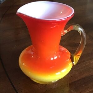 Vintage Kanawha Amberina cased glass pitcher hand blown